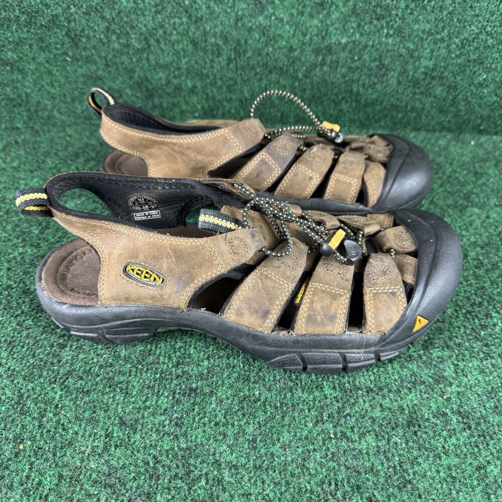 Keen Shoes Mens Newport Leather Water Sandals Hiking Closed Toe Brown Size 10.5